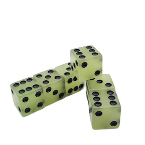 Tùy chỉnh con xúc xắc các nhà sản xuất Acrylic khối lưỡng sắc thủy tinh xúc xắc setjail mờ Casino xúc xắc 16mm màu hồng in màu đen và trắng - Product Image 2