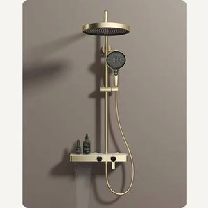 Nouvelle conception Ensemble de douche mural en laiton multicolore avec mitigeur chaud/froid à double poignée pour salle de bain - Product Image 2