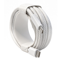 Kabel Data USB-C Super Fast Charging PD 240W 48V 5A Nylon Braided Type-C Putih 2M untuk Ponsel & Tablet dengan Transfer Data
