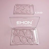 Étui vide pour palette de fards à paupières multi-chromes personnalisable en ABS transparent, mignon, rectangulaire, en forme d'étoile, à 6 compartiments, pour emballage de maquillage