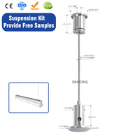 Kit Suspensi Lampu Panel LED Grosir Langsung dari Pabrik, Kit Suspensi Gantung Panel untuk Perlengkapan Lampu