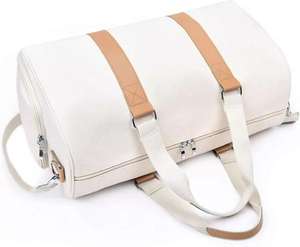 Borsa da Viaggio di Lusso in Tela di Poliestere e Pelle PU, Grande Capacità, con Cerniera, per Weekend e Spiaggia - Product Image 2