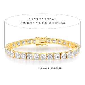 Bracelet tennis pour femme en laiton plaqué or 18 carats avec zircones cubiques de haute qualité, chaîne à griffes, <span class=keywords><strong>accessoires</strong></span> de mode exquis - Product Image 2