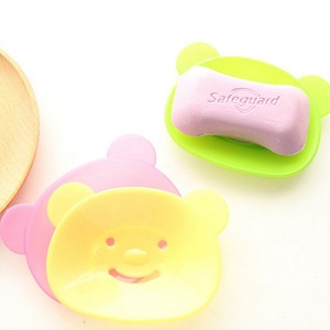 <b>Cute</b> Cartoon <b>Bear</b> Soap Dish Irregular Shape Wall Mount Drain Soap Holder Bathroom Soap Rack - Product Image 2