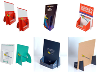Support de table pliable en carton ondulé écologique, imprimé sur mesure, moderne, pour affichage de dépliants et brochures