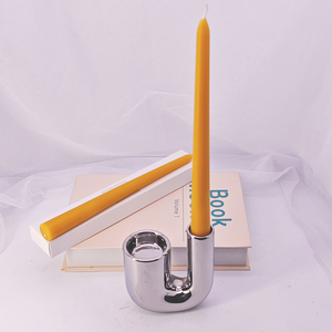 LP27F 2.2*25cm Bougies coniques en cire d'abeille naturelle écologique Bougies en cire d'abeille jaune faites à la main - Product Image 3
