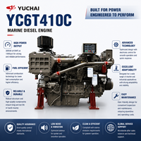 Moteur diesel marin SCDC Yuchai YC6T410C refroidi par eau, turbocompressé, pour bateaux, navires de pêche et propulsion marine