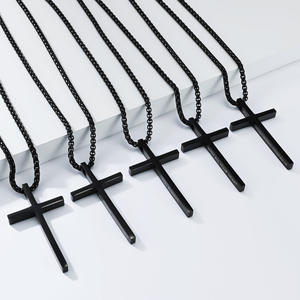 Collar unisex con cruz de acero inoxidable, colgante bíblico inspirador, cadena de regalo, joyería - Product Image 2