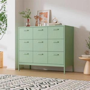Mueble de Almacenamiento Metálico de 4 Cajones, Gabinete Lateral Colorido de Acero para Dormitorio, Sala de Estar, Muebles para el Hogar - Product Image 4
