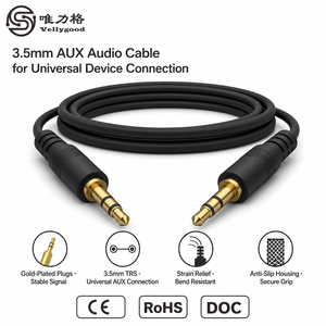 Câble <span class=keywords><strong>AV</strong></span> mâle-mâle 3,5 mm 1m/5m pour voiture, système audio domestique, téléviseur, <span class=keywords><strong>iPhone</strong></span>, iPad, ordinateur - Product Image 1