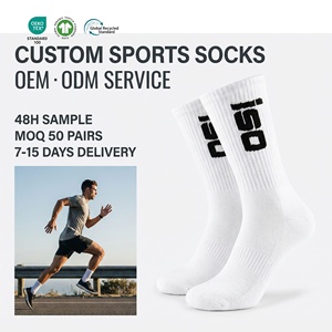 Calcetines Deportivos para Hombre con Logotipo Personalizado <span class=keywords><strong>de</strong></span> Marca Privada, Secado Rápido, 82% Algodón, Soporte <span class=keywords><strong>de</strong></span> <span class=keywords><strong>Arco</strong></span>, Antiolor, para Correr, MOQ 50 - Product Image 1