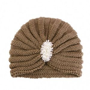 High Quality Acrylic Warm Beanie Cap with Pearl Accessory <b>Winter</b> Comfortable Breathable Knitted Cap for Women Travel - Product Image 6