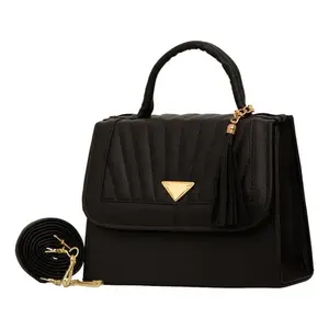 Sac bandoulière Lizbet en toile avec fermeture éclair, grande capacité, mode féminine, couleur unie, toutes saisons - Product Image 1