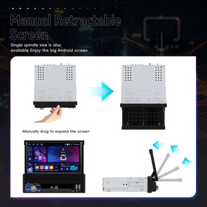 Podofo-Radio de coche con pantalla táctil retráctil de 4 + 64G, 7 pulgadas, con <span class=keywords><strong>Android</strong></span>, BT/WIFI/GPS - Product Image 4