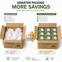 [Vente en gros usine] 150 pièces de papier sulfurisé carré blanc double face de 5 pouces pour friteuse à air - Extra épais 38 g/m² résistant à l'huile pour la cuisson des biscuits