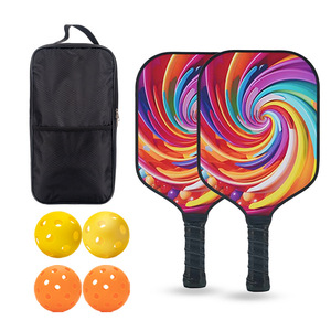 Juego de palas de pickleball de 13.4 mm, de fibra de vidrio, antideslizantes, para entrenamiento, con 4 pelotas y bolsa de transporte de nailon - Product Image 1