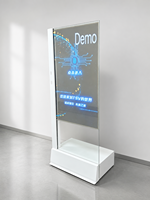 Affichage numérique OLED transparent ultra-fin en métal de 55 pouces sur pied pour magasin de détail, musée, exposition
