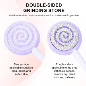 Meilleure vente en gros limes à <span class=keywords><strong>pied</strong></span> en <span class=keywords><strong>pierre</strong></span> <span class=keywords><strong>ponce</strong></span> forme de sucette colorée Double face râpe colossale dissolvant de callosités pieds de pédicure Ru - Product Image 2