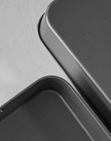 Plat à rôtir profond en acier au carbone antiadhésif, 13,7/16 pouces, plateau de cuisson rectangulaire avec deux poignées, rôtissoire profonde pour poulet, dinde