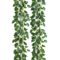 Vigne artificielle de feuilles d'Elaeagnus, Décoration de table à manger, Vigne artificielle verte à suspendre au mur, Vigne artificielle verte pour mariage