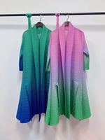 Robe longue décontractée en mousseline unie Miyake avec col à revers, cardigan, franges, ceintures, grande taille, manches longues à volants, coupe ample et sexy pour femme