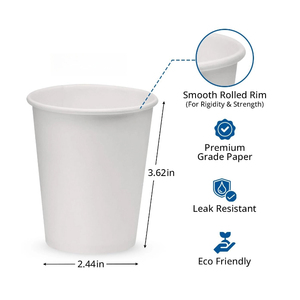 Compter 1000 350ml gobelet en papier 32oz compostable café jus tasse en papier blanc avec couvercle en papier - Product Image 6