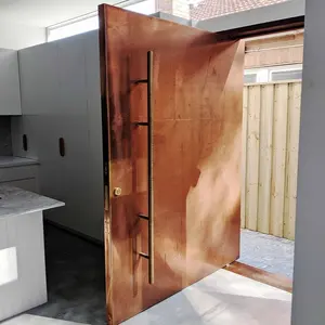 Поворотная дверь из массива дерева в современном стиле
