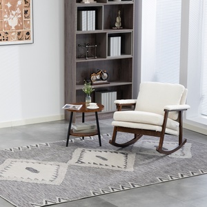 Poltrona a dondolo di alta qualità e confortevole, stile Mid-Century Modern, con struttura in legno, per lettura e relax in camera da letto - Product Image 2