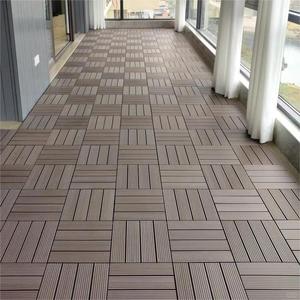 Dalles de terrasse en WPC imperméables à emboîtement, composite bois-plastique pour extérieur, antidérapantes, à rayures droites - Product Image 4