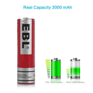 EBLリチウム電池18650 3.7v 3000mAhリチウム充電式電池