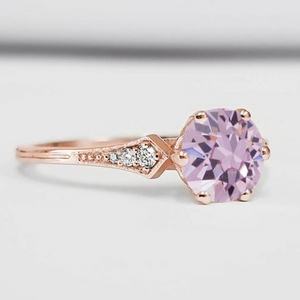 เครื่องประดับเงินแท้ 925 ประดับควอตซ์ลาเวนเดอร์ทรงสามเหลี่ยม สำหรับผู้หญิง ทันสมัยและสง่างาม เหมาะสำหรับงานปาร์ตี้และงานหมั้น - Product Image 2