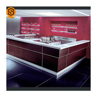 Comptoir de bar commercial en forme de L translucide, design simple, mobilier de bar d'occasion