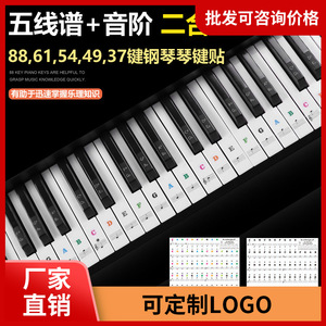 Piano Key Stickers 88/61/54/49 Keys Colorful With Notes And Staff For <b>Keyboard</b> Learning - Product Image 5