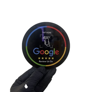 ป้ายสติกเกอร์ติดโต๊ะทำจากอะคริลิกรุ่น Niso ขนาด100*100มม. แผ่น213 215สำหรับ ins/facebook/restaurant Google Review RFID Communication - Product Image 1