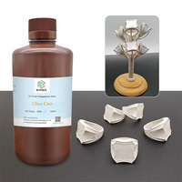 Resin Cair Sintetis 405nm 10K yang Dapat Dicuci dengan Air, Rendah Bau, untuk Printer 3D LCD DLP SLA, 1kg/botol, Kemurnian 100%, Bersertifikat CE ROHS FCC