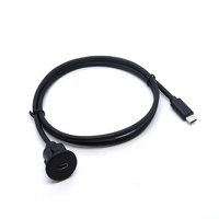 Cable USB C de Montaje en Panel Redondo para Tablero, USB 3.1 Tipo C Macho a Hembra