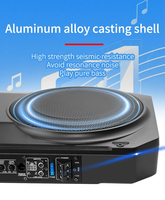 Subwoofer Activo para Auto RC de 12V y 10 Pulgadas, Bajo el Asiento, con Amplificador, Carcasa de Aluminio para Bajos Superiores e Instalación