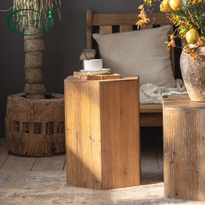 [] Solid Wood <b>Coffee</b> <b>Table</b> 21XS1247 Retro Distressed Style <b>Small</b> Tea <b>Table</b> For Living Room - Product Image 4