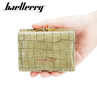 Dompet Wanita Baellerry dengan Resleting, Kulit PU Custom, Dompet Panjang untuk Kartu Identitas, Kartu Bank, dan Uang Koin, Dompet Lipat Tiga, Billeteras Para Mujer
