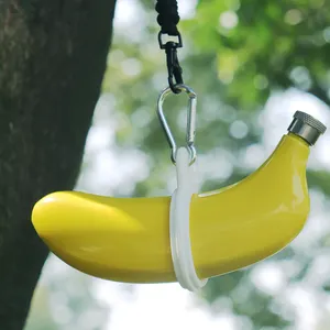 Frasco de banana portátil com design exclusivo de frutas, frasco de bolso de aço inoxidável de 5 onças
