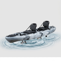 Expédition rapide Kayaks électriques motorisés à deux places en gris marbré pour la pêche, les loisirs en mer, les voyages et les sports nautiques