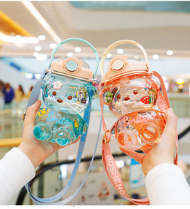 2022 BPA Free reusable 1000ml 1400ml clear bear shape water bottle plastic transparent fruit juice milk bear sport water bottle