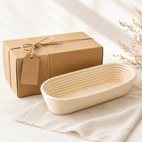 Panier à levain ovale en rotin naturel, design artisanal pour le levain et la pâtisserie