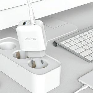 ASPOR <strong>Cheap</strong> Price Dual USB Port 5V 2.4A 12W Travel Wall Charger <strong>UK</strong> US EU Plug Home Use Electric PD Mobile Phone - Product Image 2