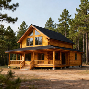 Villas de luxe en bois massif Designs Maison en bois Autres maisons préfabriquées Grande maison avec chambre à coucher Salon - Product Image 1