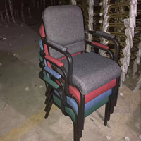 Silla Moderna de Aluminio para Sala de Estar, Apilable, Acolchada, con Tablero de Escritura Integrado, para Iglesia, Púlpito, Auditorio, Teatro, Directo de Fábrica