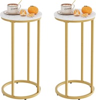 Table d'appoint en forme de C Easy Paws, table de chevet dorée pour canapé, lit, salon, chambre à coucher, table d'angle G-14