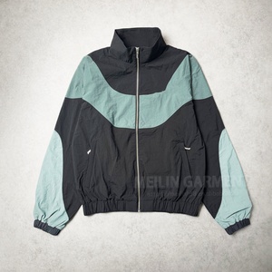 Custom Wholesale Private Label Nylon Jogging Tracksuit Suits Set Streetwear <b>Zip</b> <b>up</b> <b>Jackets</b> Men's Windbreaker Set - Product Image 2