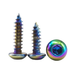 Vis autotaraudeuses à tête Torx Allen pour moto et voiture, prix d'usine, M5 X 10mm 12mm 16mm 20mm, vis en titane bleu brûlé - Product Image 6