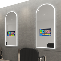Espejo Simple para Barbería, Salón de Belleza, Espejo para Celebridades de Internet con Televisión y Luces, Colgante de Pared
